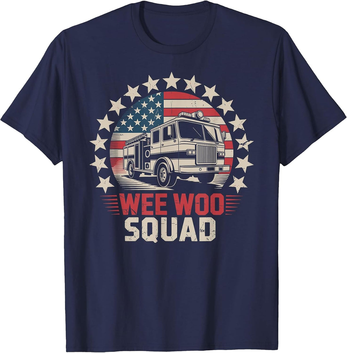 Wee Woo Squad Firefighter T-Shirt - Navy Blue