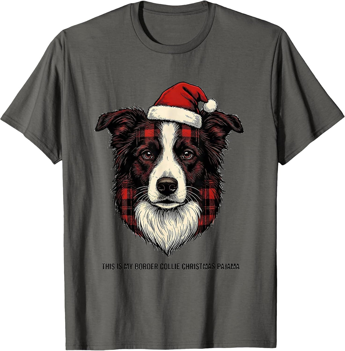 Men's This Is My Border Collie Christmas Pajama Dog Lover T-Shirt - Asphalt Grey