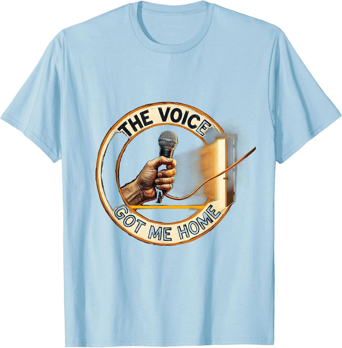 Men's The Voice Got Me Home 911 Dispatcher Emergency Dispatch Thin T-Shirt - Baby Blue