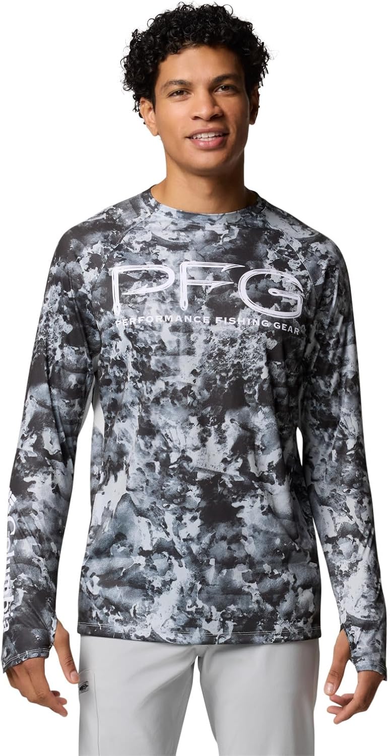 Columbia Mens Super Terminal Tackle Vent Long Sleeve - Cool Grey Seamoss