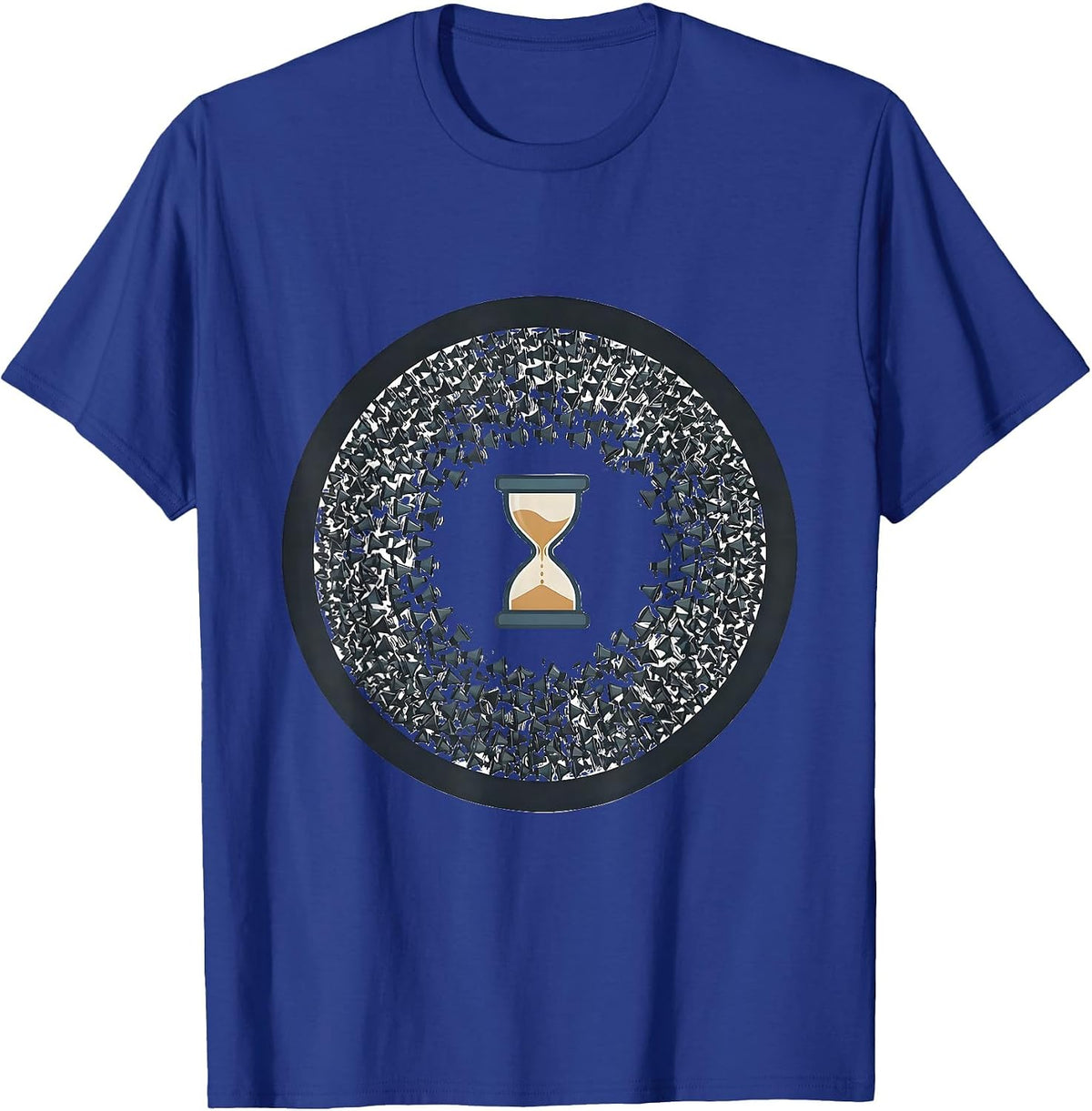 Men's Centered Hourglass Dense Megaphone Marks School Counselor T-Shirt - Royal Blue