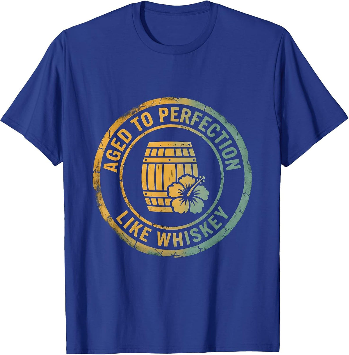 Men's Aged to Perfection Like Whiskey Lover Design T-Shirt - Royal Blue