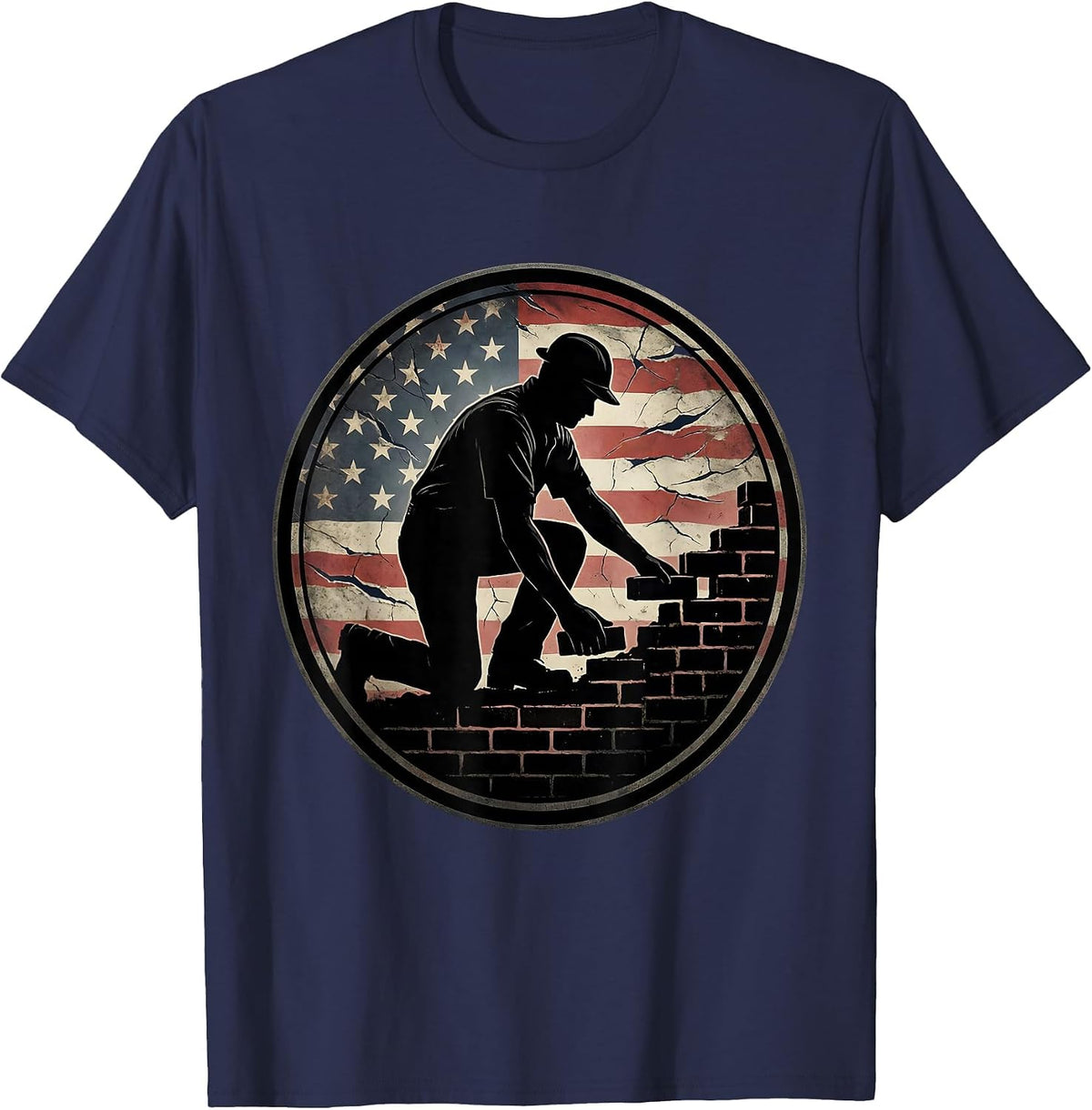 Men's We The People Bricklayer Rising Wall Graphic T-Shirt - Navy Blue