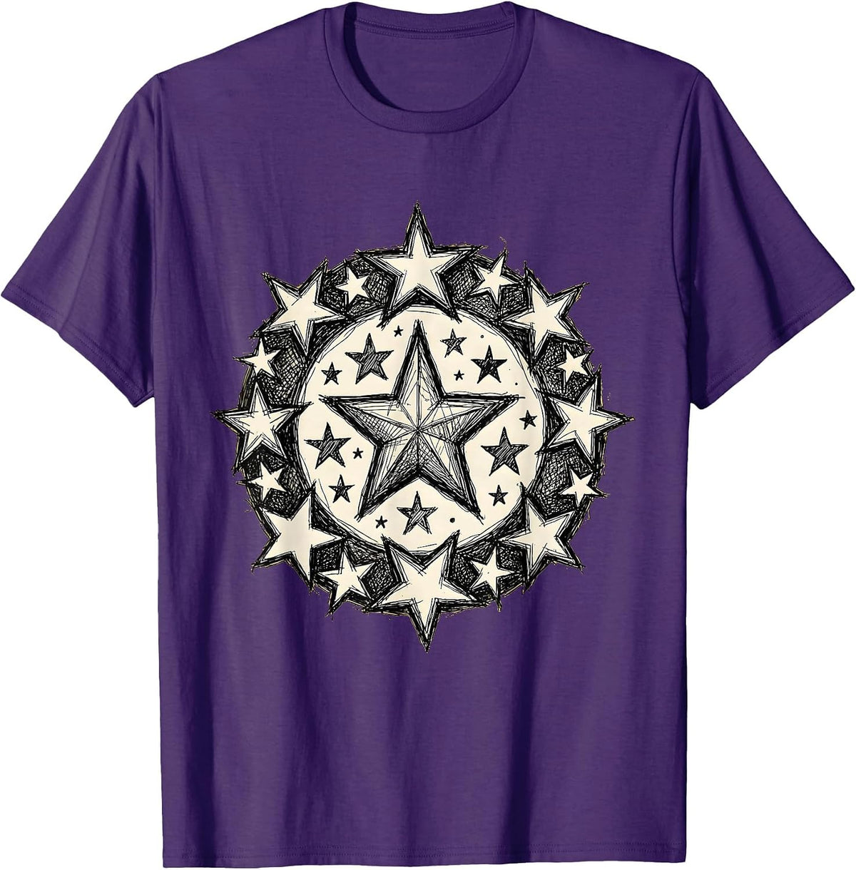 4th Grade Teacher Gold Star Bulletin Board T-Shirt - Purple