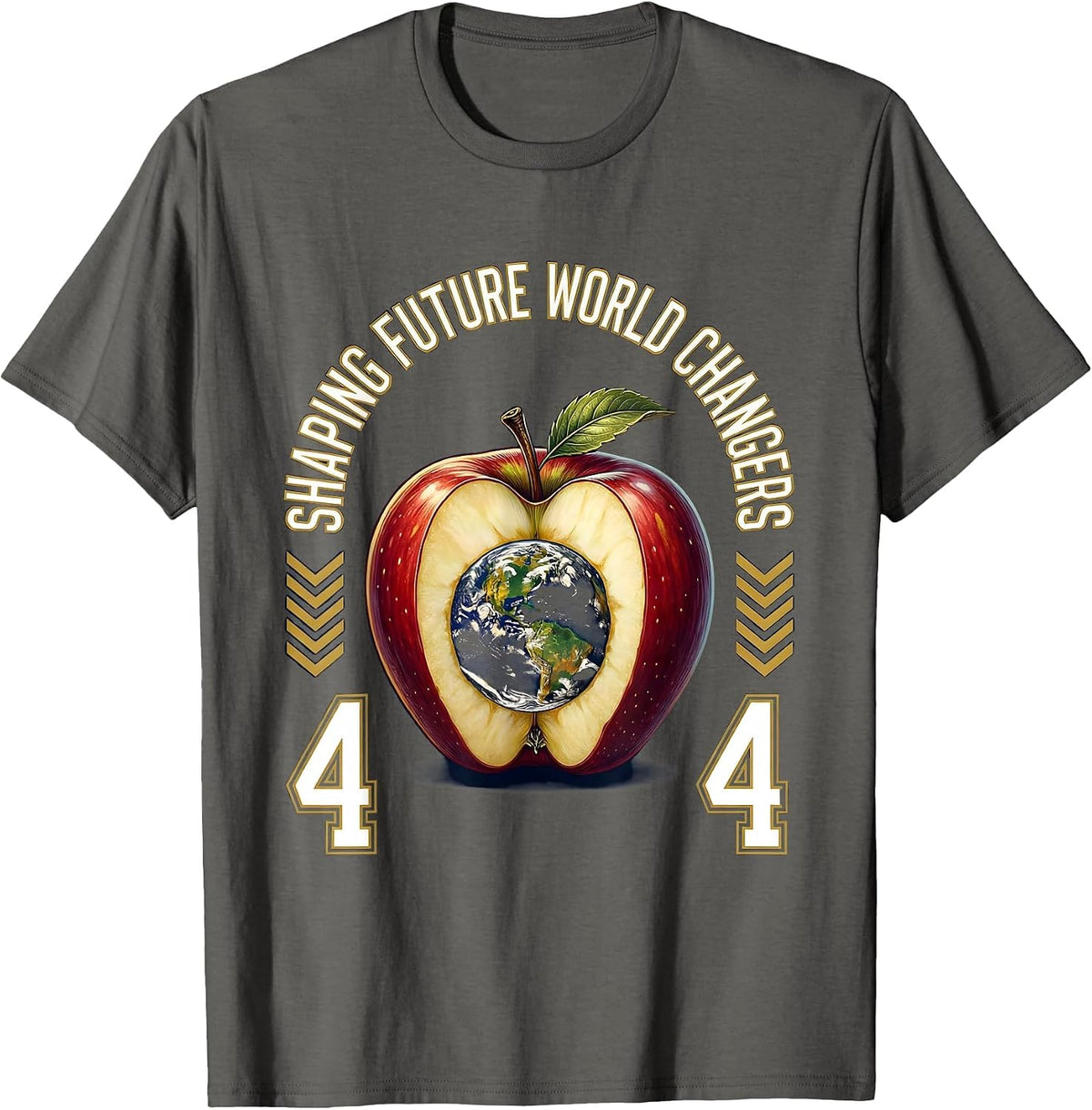 4th Grade Teacher Shaping Future World Changers T-Shirt - Asphalt Grey