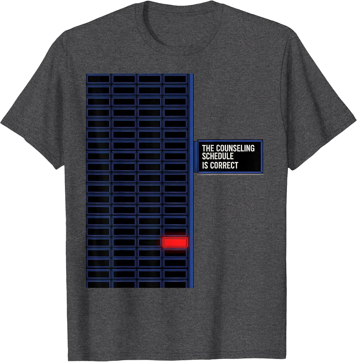 Men's The Counseling Schedule Is Correct Groovy School Counselor T-Shirt - Dark Heather Grey