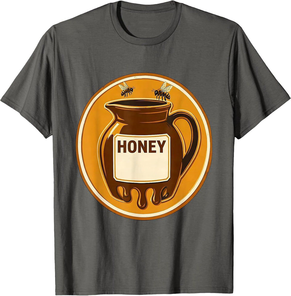 Honey Cute Honey Jar Bee Halloween Costume Matching Group T-Shirt - Asphalt Grey