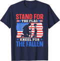 Stands for The Flag Kneeling for The Fallen Memorial Day T-Shirt - Navy Blue