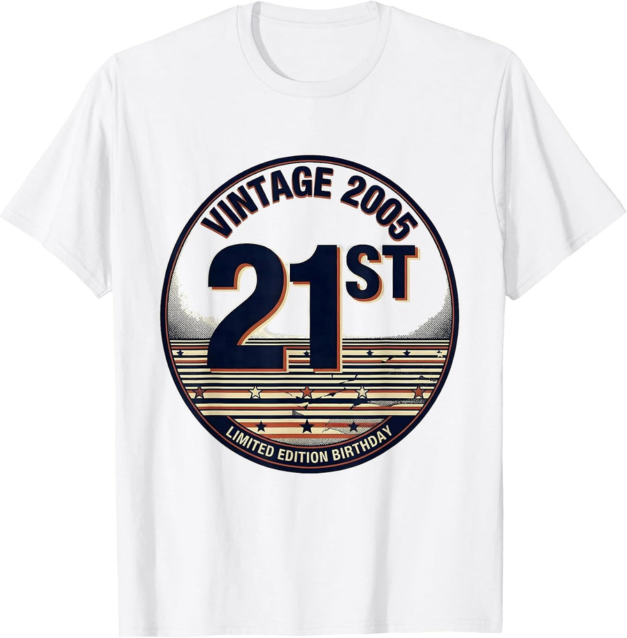 Men's Vintage 2005 Limited Edition 21st Birthday T-Shirt - White