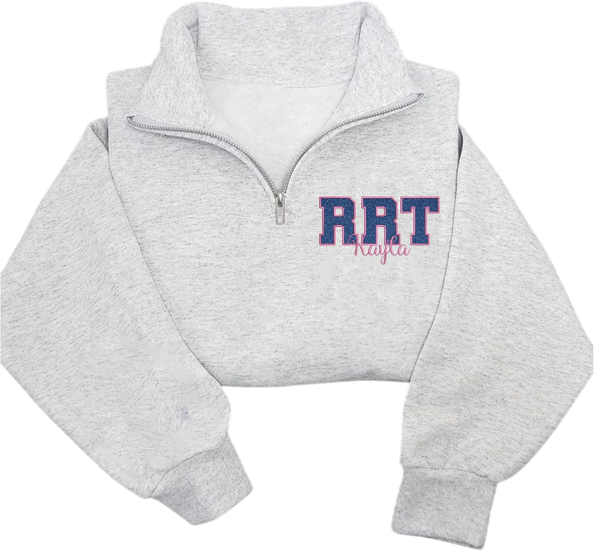 Custom Profession Sweatshirt, Embroidered & Personalized Work Quarter Zip Sweatshirt Gift for Professionals - Registered