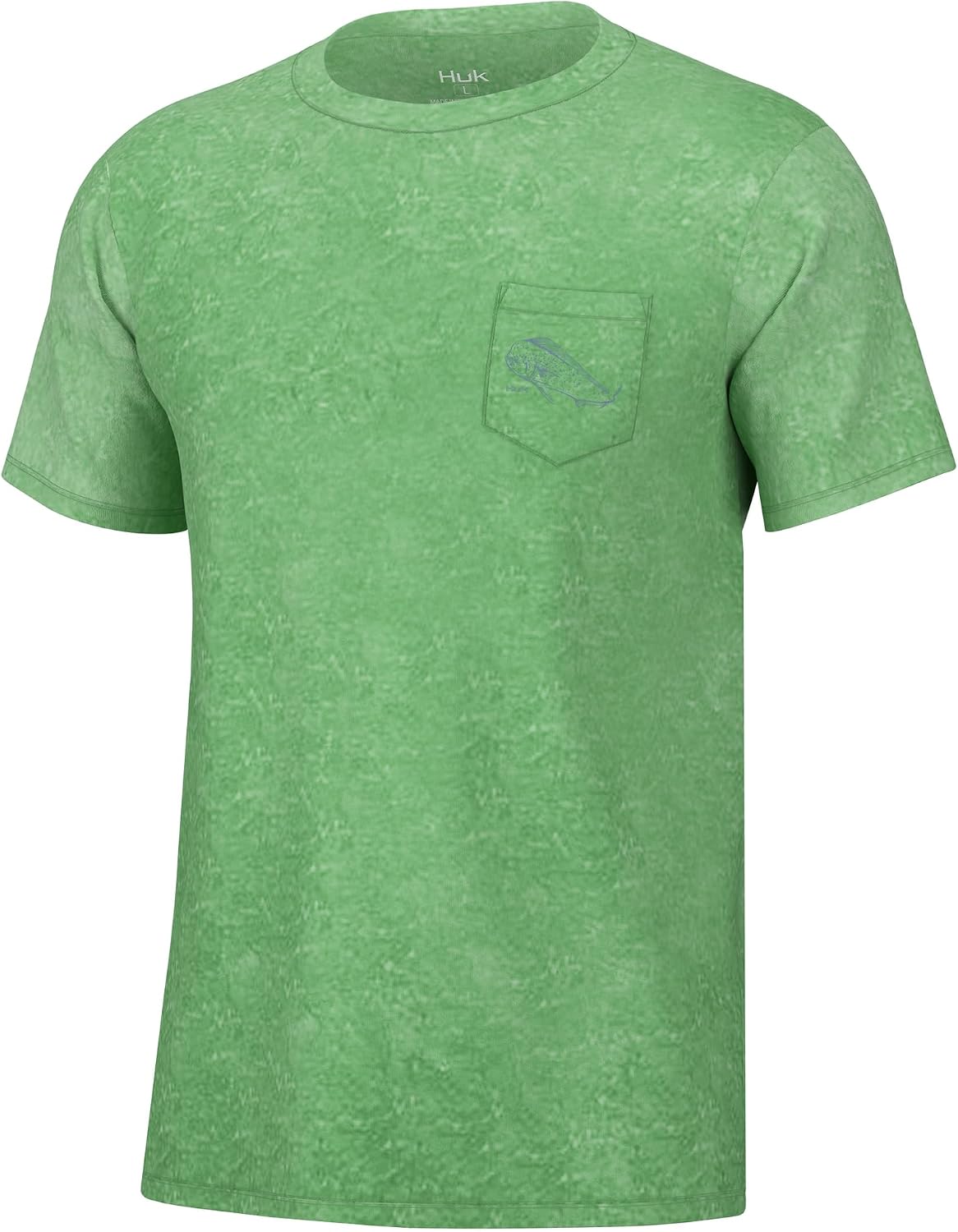 HUK Men's Short Sleeve Mineral Wash Pocket Tee, Fishing T-Shirt for Men - Patina