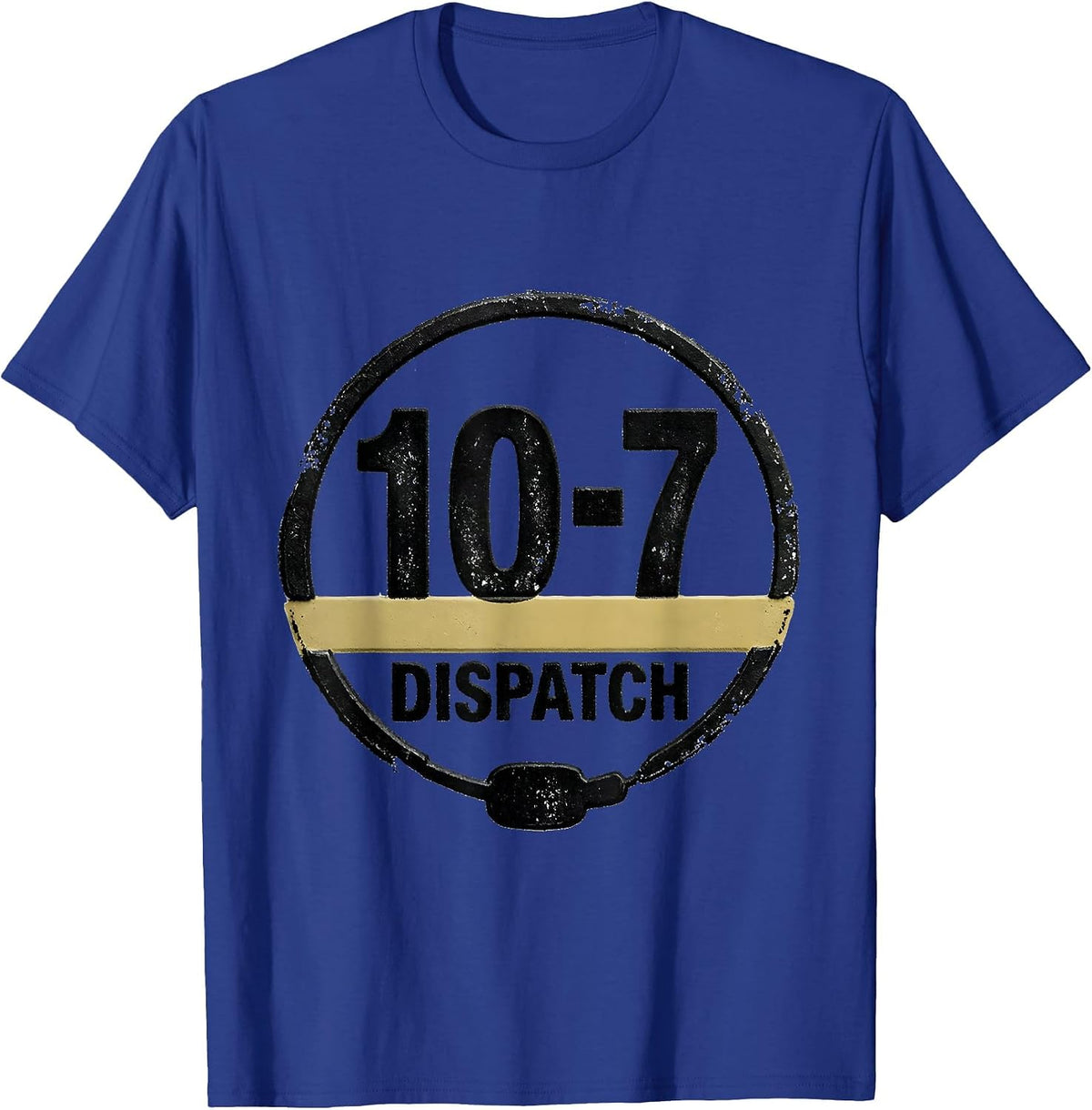 10-7 Dispatch Rubber Stamp 911 Dispatcher Tribute T-Shirt - Royal Blue