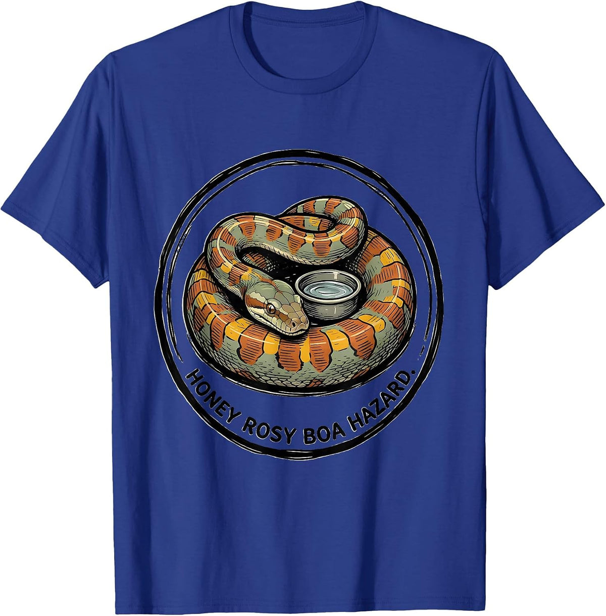 Men's Honey Rosy Boa Hazard Funny Snake Owner Reptile Humor T-Shirt - Royal Blue