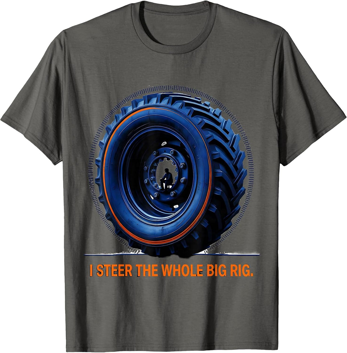Men's I Steer The Whole Big Rig Geometric Truck Lover Toddler T-Shirt - Asphalt Grey