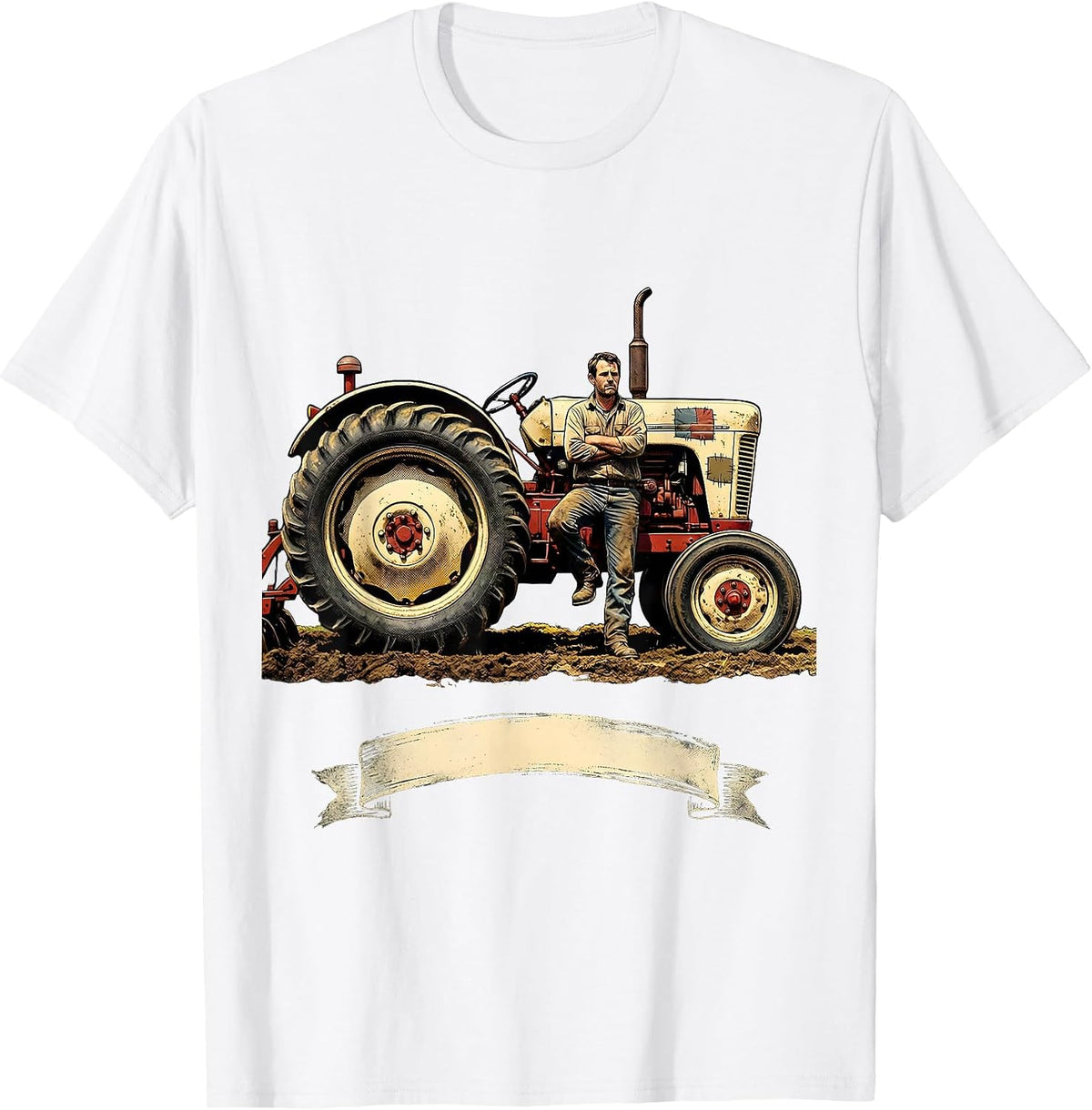 Men's Farm Tractor Farmer Rural Pride Patriotic T-Shirt - White