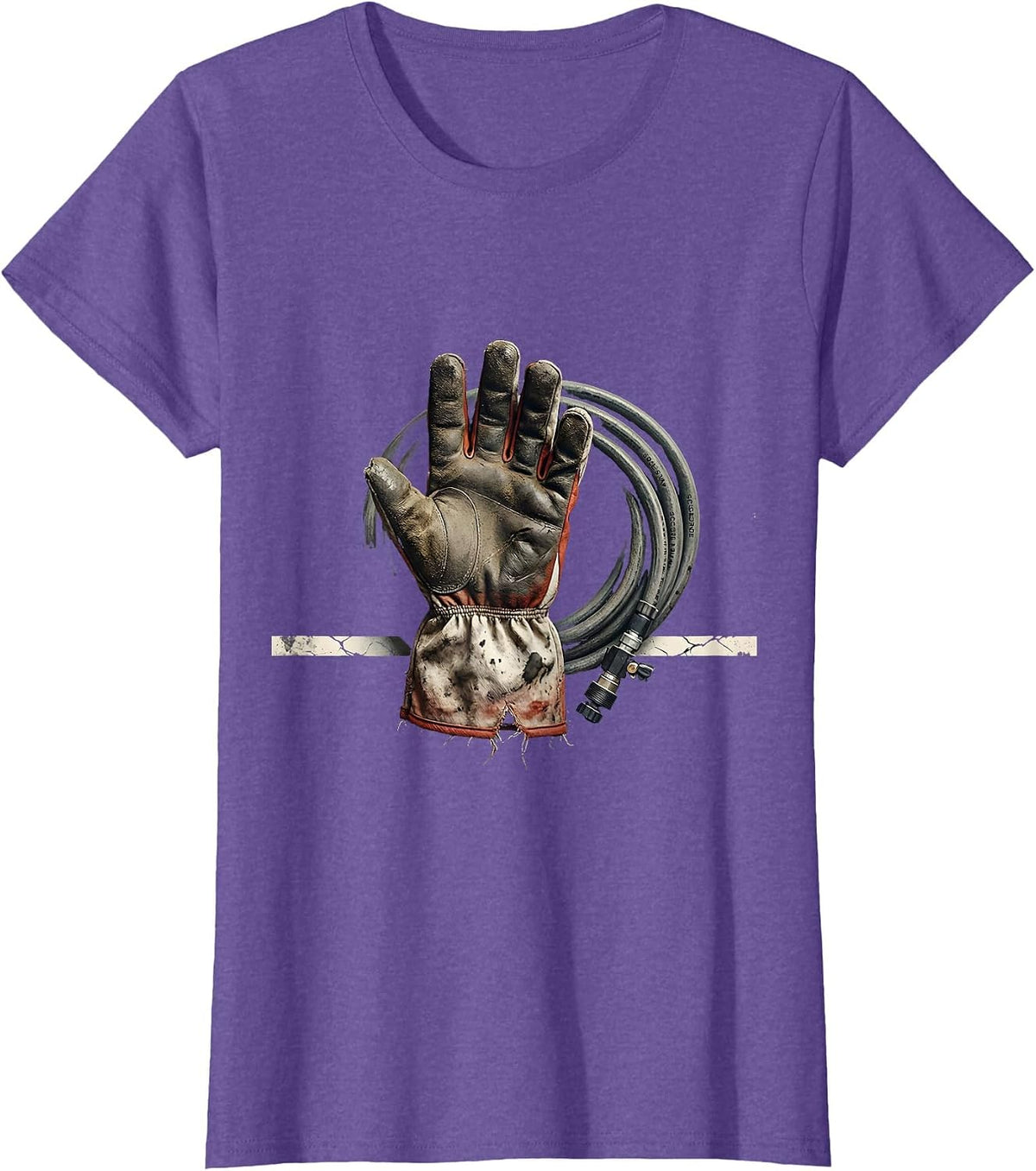 Worn Turnout Glove SCBA Regulator Firefighter Humor T-Shirt - Purple Heather