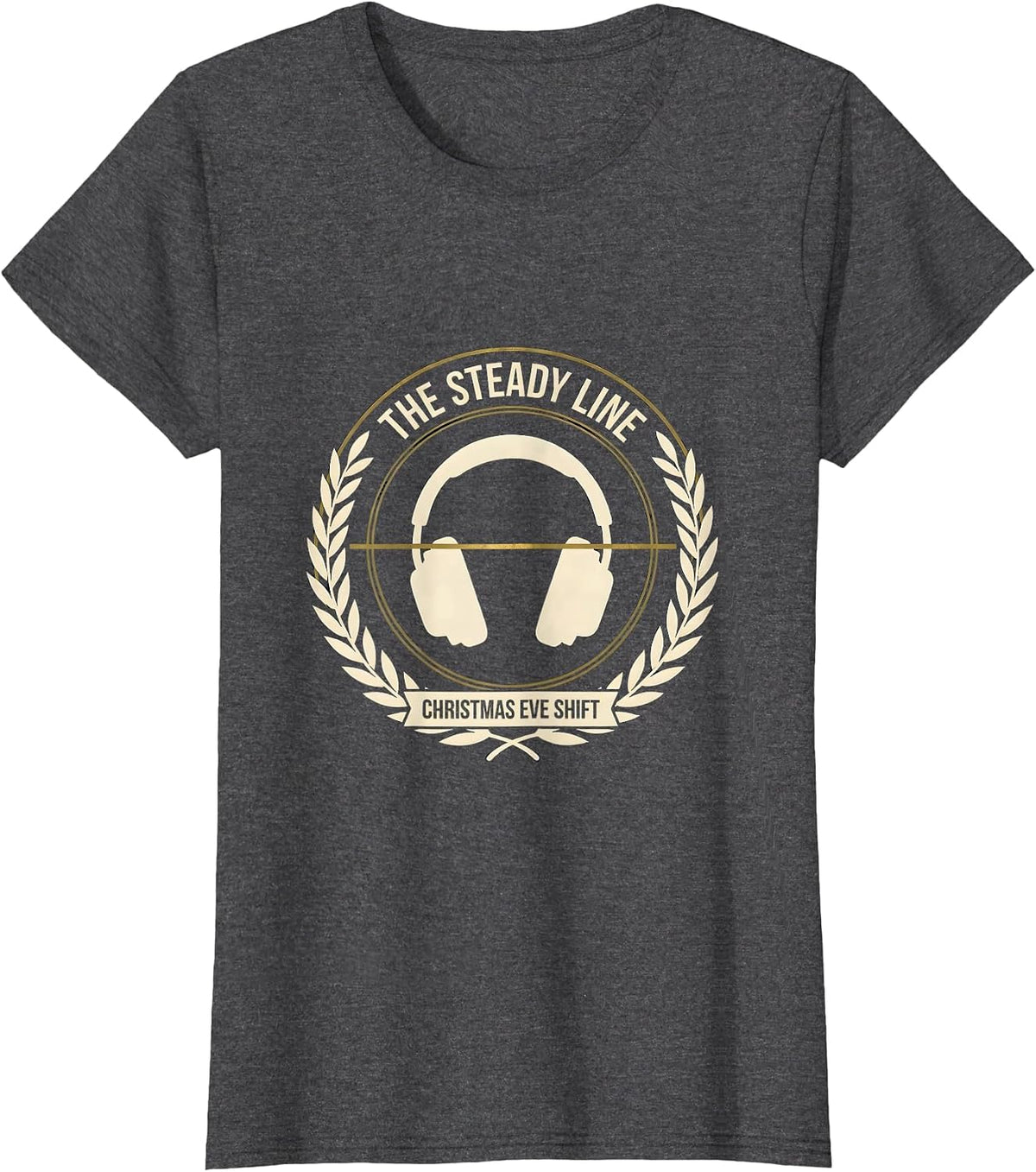Women's The Steady Line Christmas Eve Shift Funny 911 Dispatcher T-Shirt - Dark Heather Grey