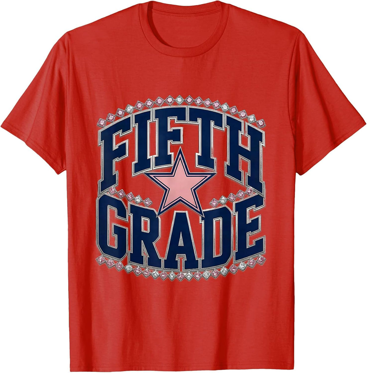 Men's Fifth Grade Preppy Back To School Teacher Girl Boy T-Shirt - Red