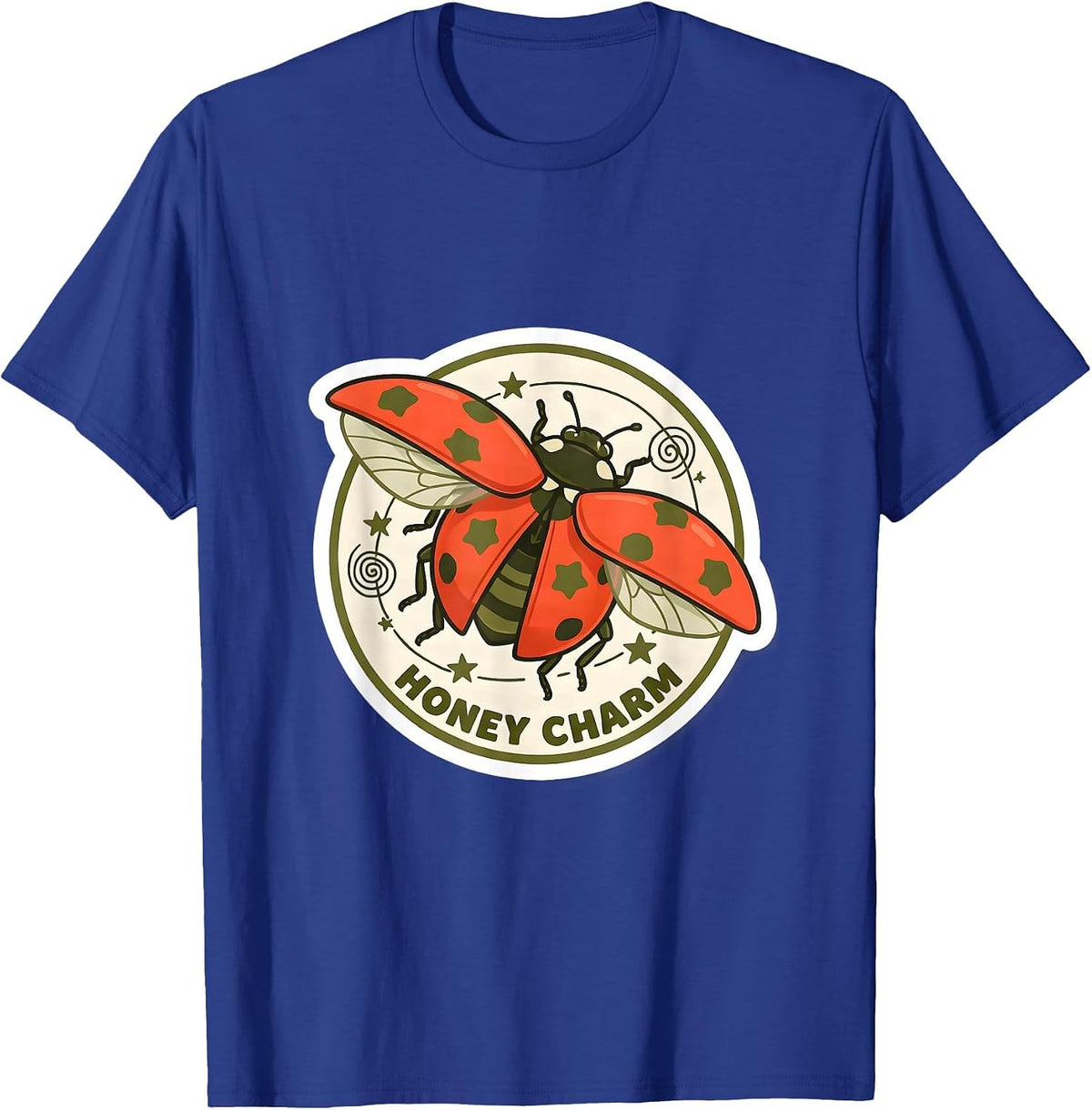 Men's Honey Charm Y2K Kawaii Ladybug Grunge 90s Vintage Teen T-Shirt - Royal Blue