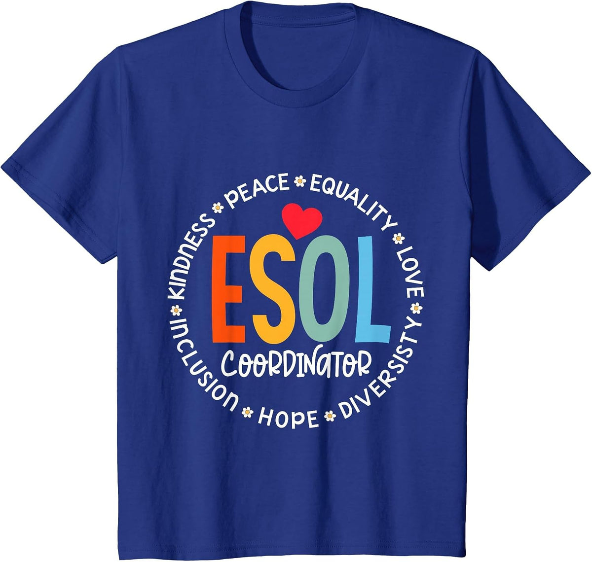 Back to School Crew Students - ESOL Coordinator Teacher T-Shirt - Royal Blue