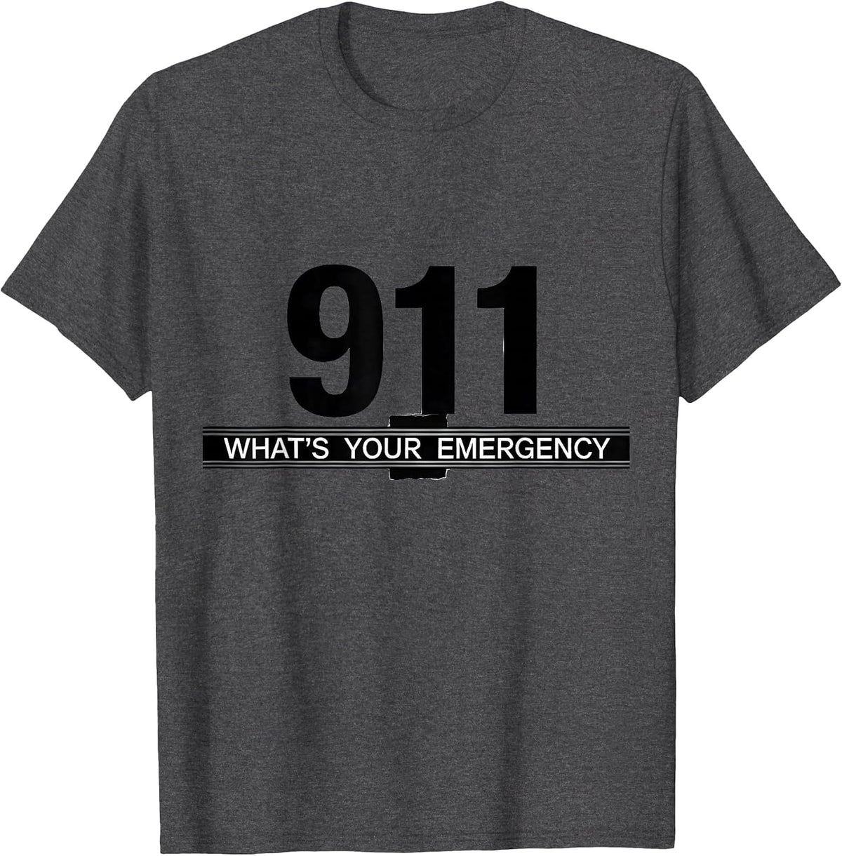 Men's 911 Whats Your Emergency Dispatcher First Responder Pride T-Shirt - Dark Heather Grey
