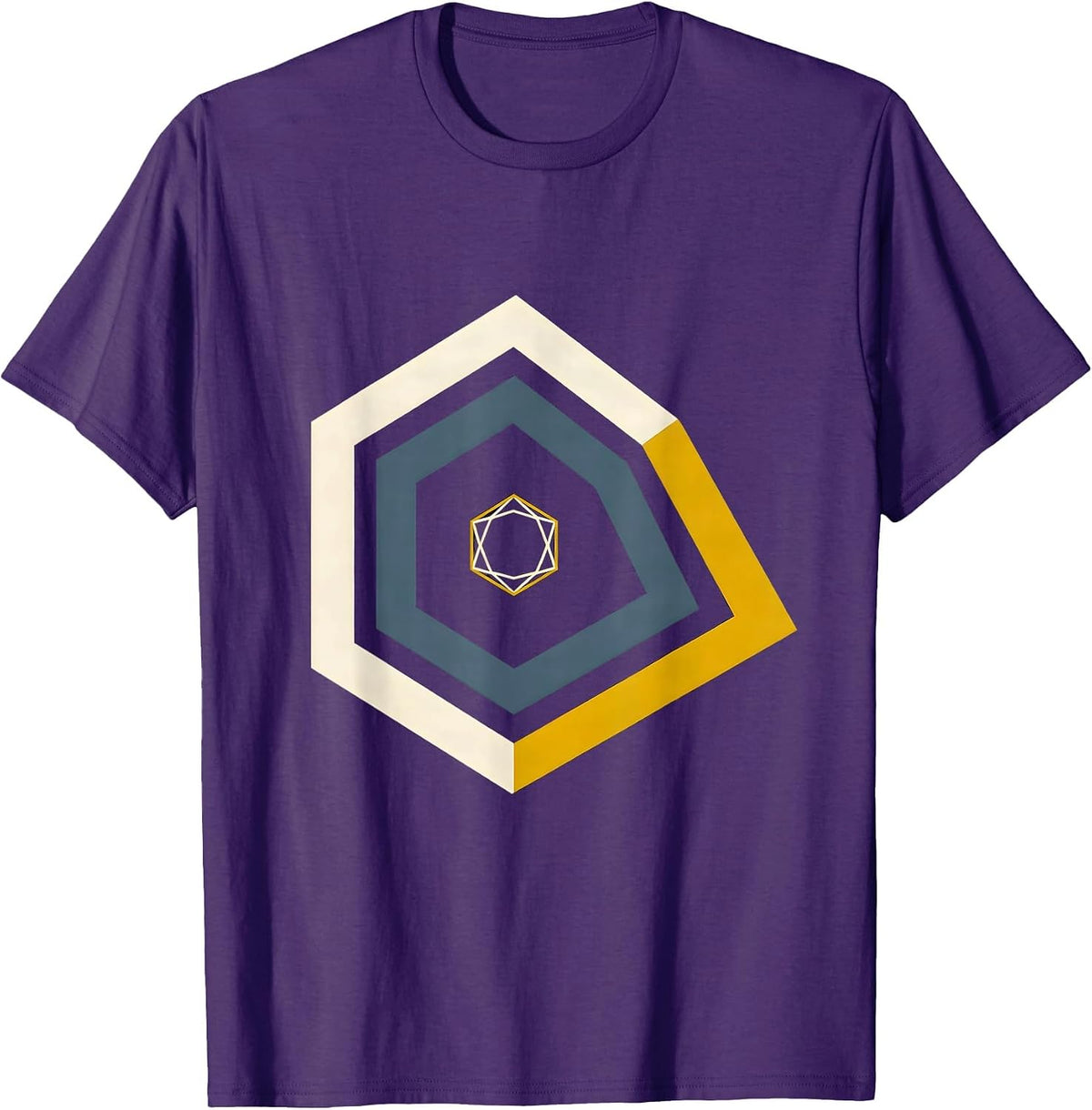 Men's Nested Gold Line 911 Dispatcher First Responder Tribute T-Shirt - Purple