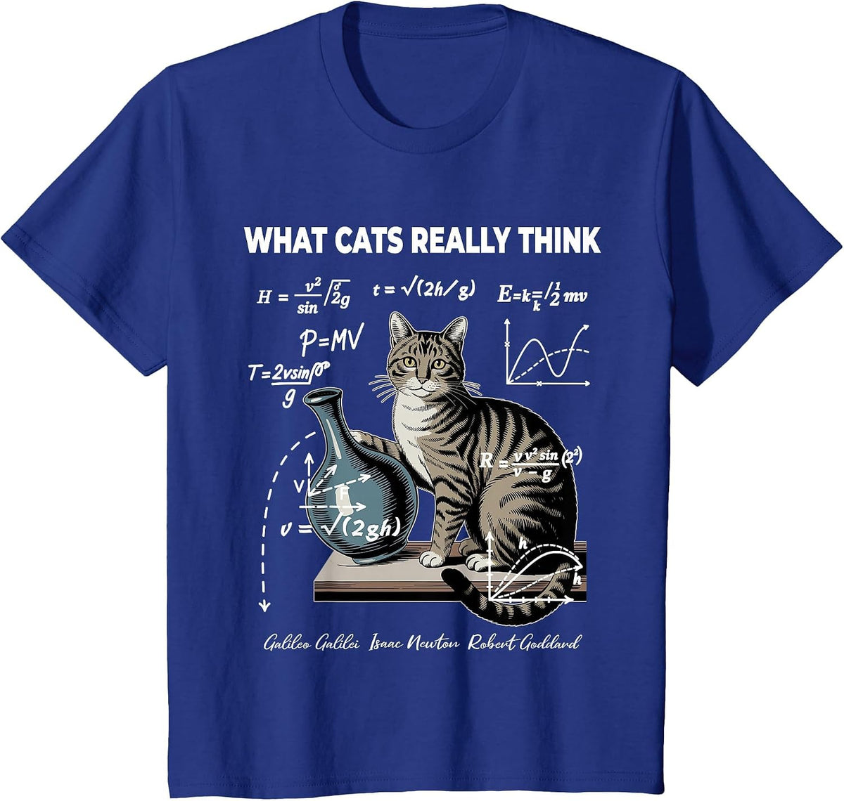 Funny Cat Physics Math Joke What Cats Really Think T-Shirt - Royal Blue