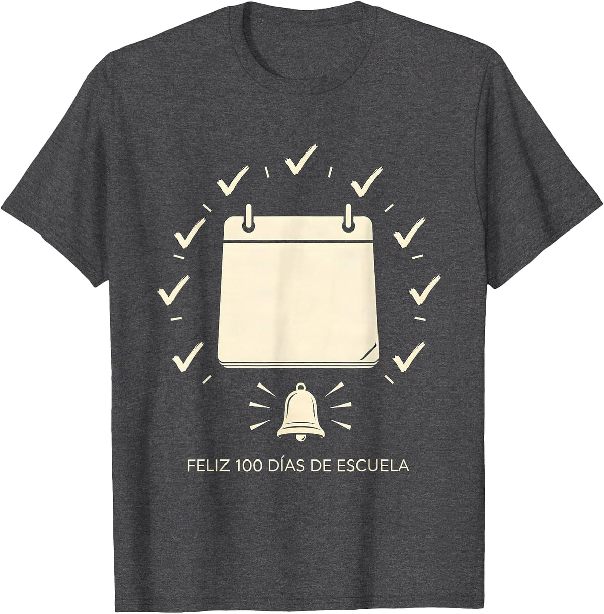 Men's Feliz 100 Días de Escuela Spanish Teacher 100th Day School T-Shirt - Dark Heather Grey
