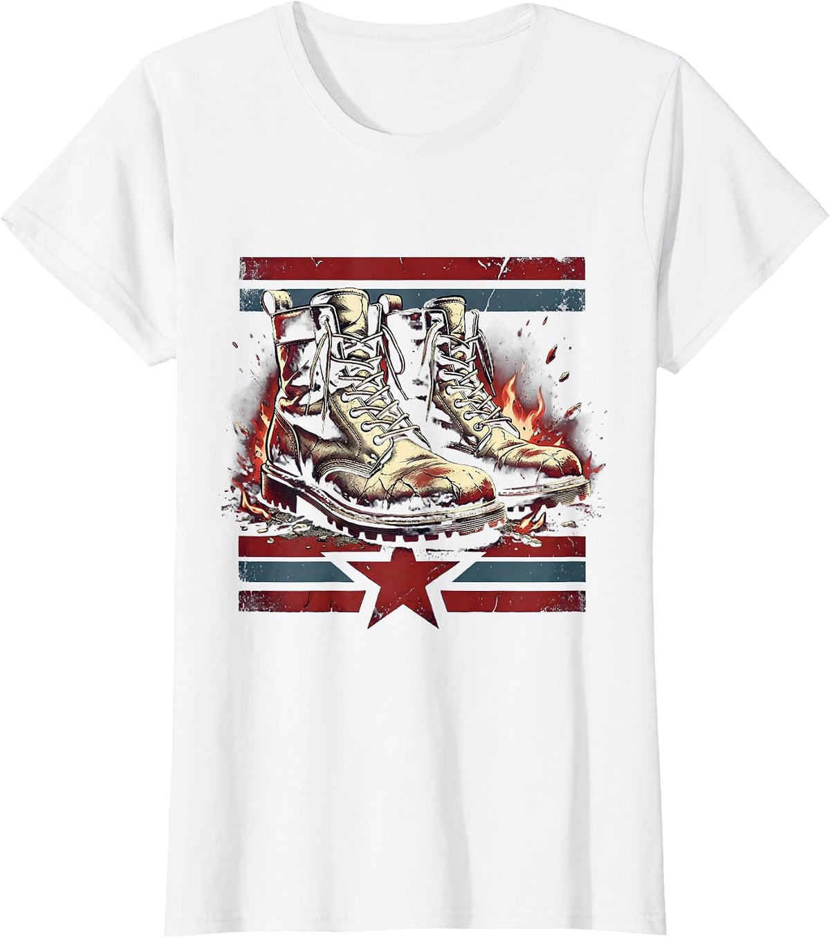 Freedom Tour Campfire Worn Boots Graphic T-Shirt - White