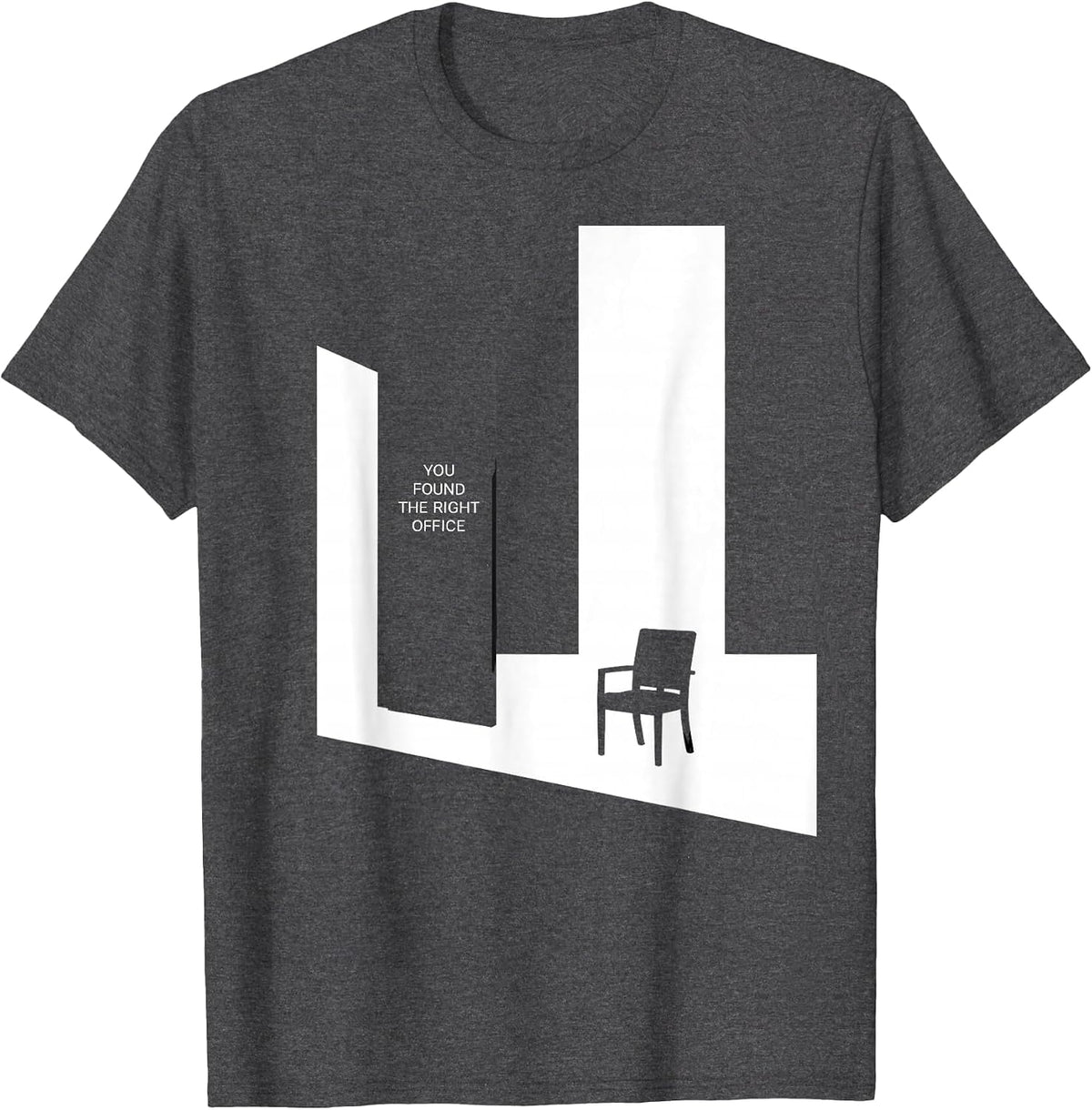 Men's You Found The Right Office Funny School Counselor Back T-Shirt - Dark Heather Grey