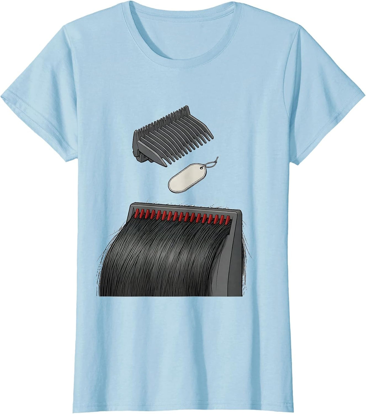 Exploded Hair Assembly Technical Humor Hairdresser Gift T-Shirt - Baby Blue