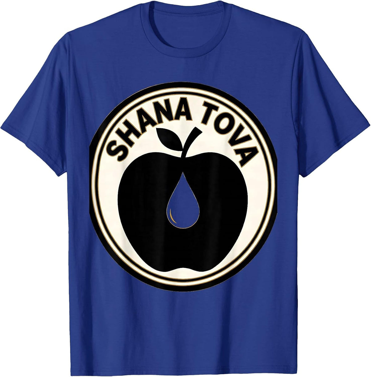 Men's Shana Tova Minimalist Jewish New Year Apple Honey Gift T-Shirt - Royal Blue