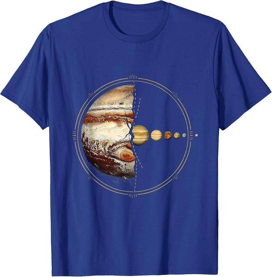 Pluto Crossing Planets Funny Space Science Humor T-Shirt - Royal Blue