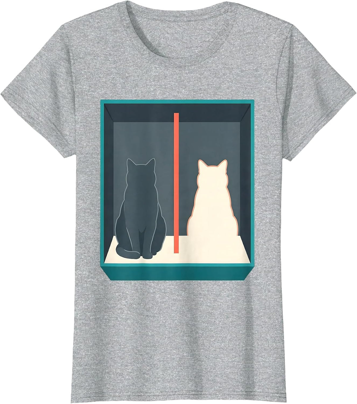 Schrodingers Cat Quantum Physics Humor Science Geek Gift T-Shirt - Heather Grey