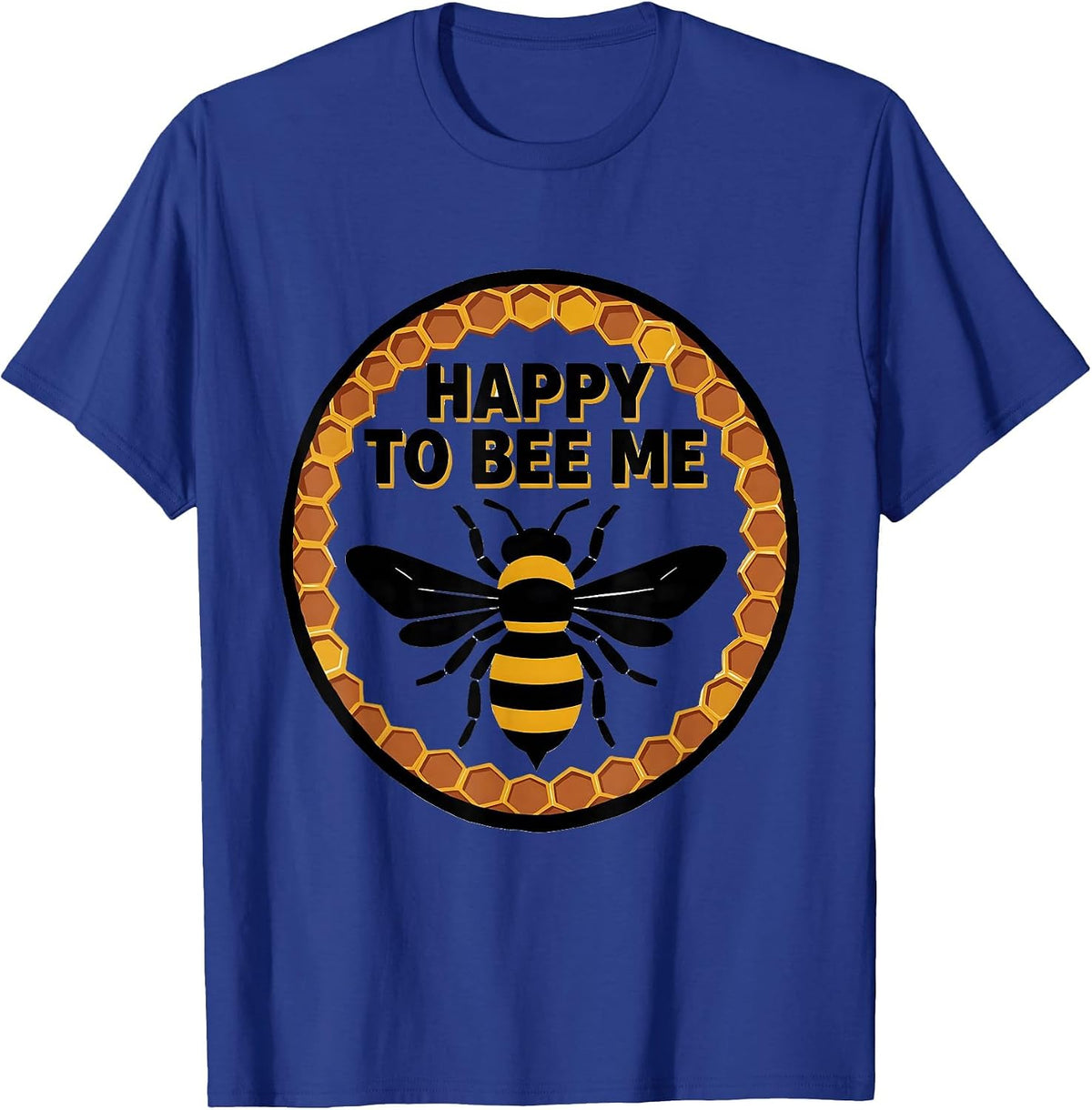 Men's Happy To Bee Me Vintage Beekeeper Humor Bee Costume Novelty T-Shirt - Royal Blue