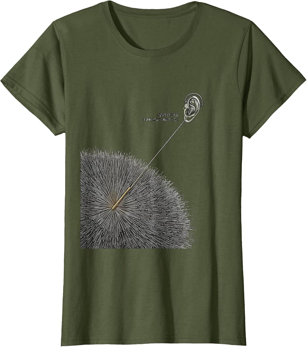 Women's I Answer First I Guide What Comes Next 911 Dispatcher T-Shirt - Olive Green