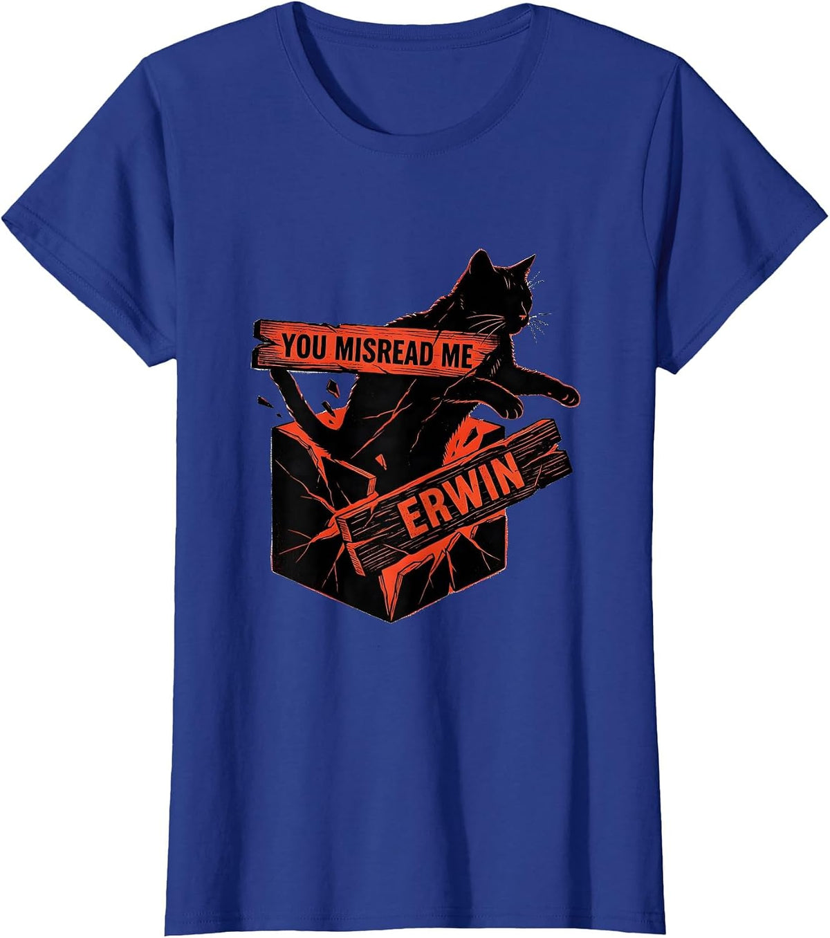 Women's You Misread Me, Erwin Funny Quantum Physics Science Teacher T-Shirt - Royal Blue