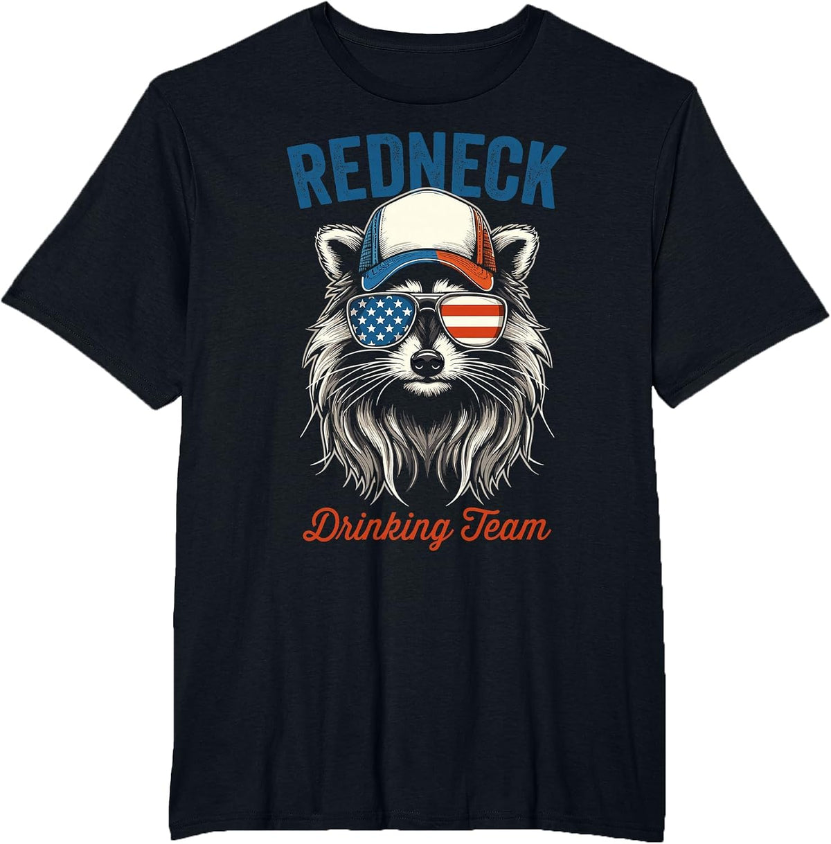Redneck Raccoon Mullet White Trash Party Attire Hillbilly T-Shirt - Black