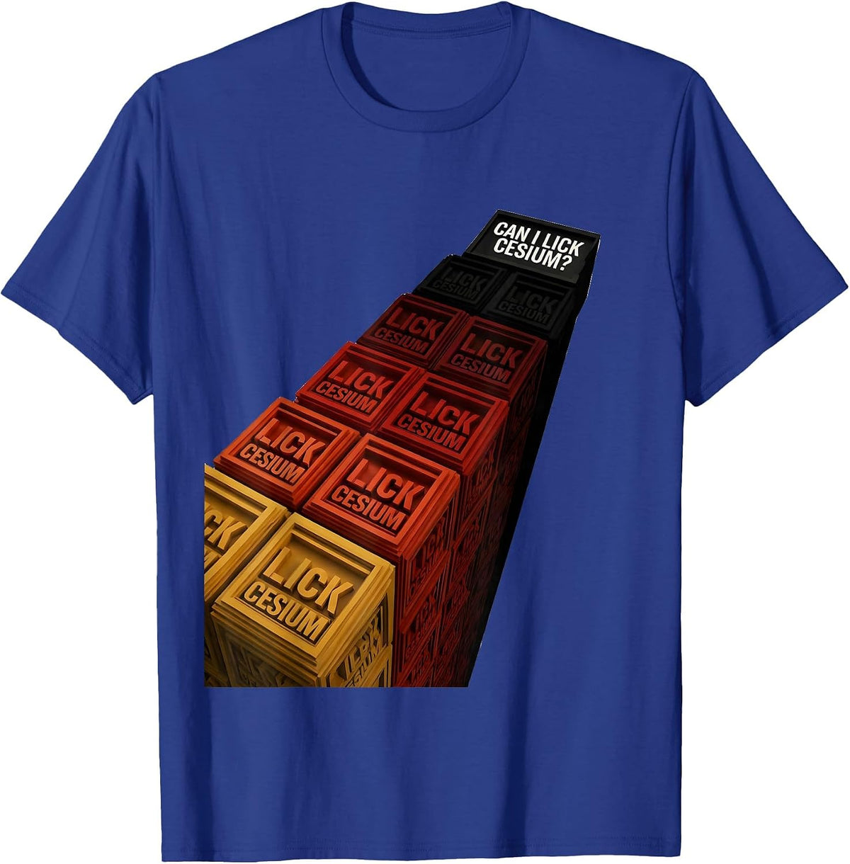 Men's Can I Lick Cesium Funny Periodic Table Science Teacher Gift T-Shirt - Royal Blue