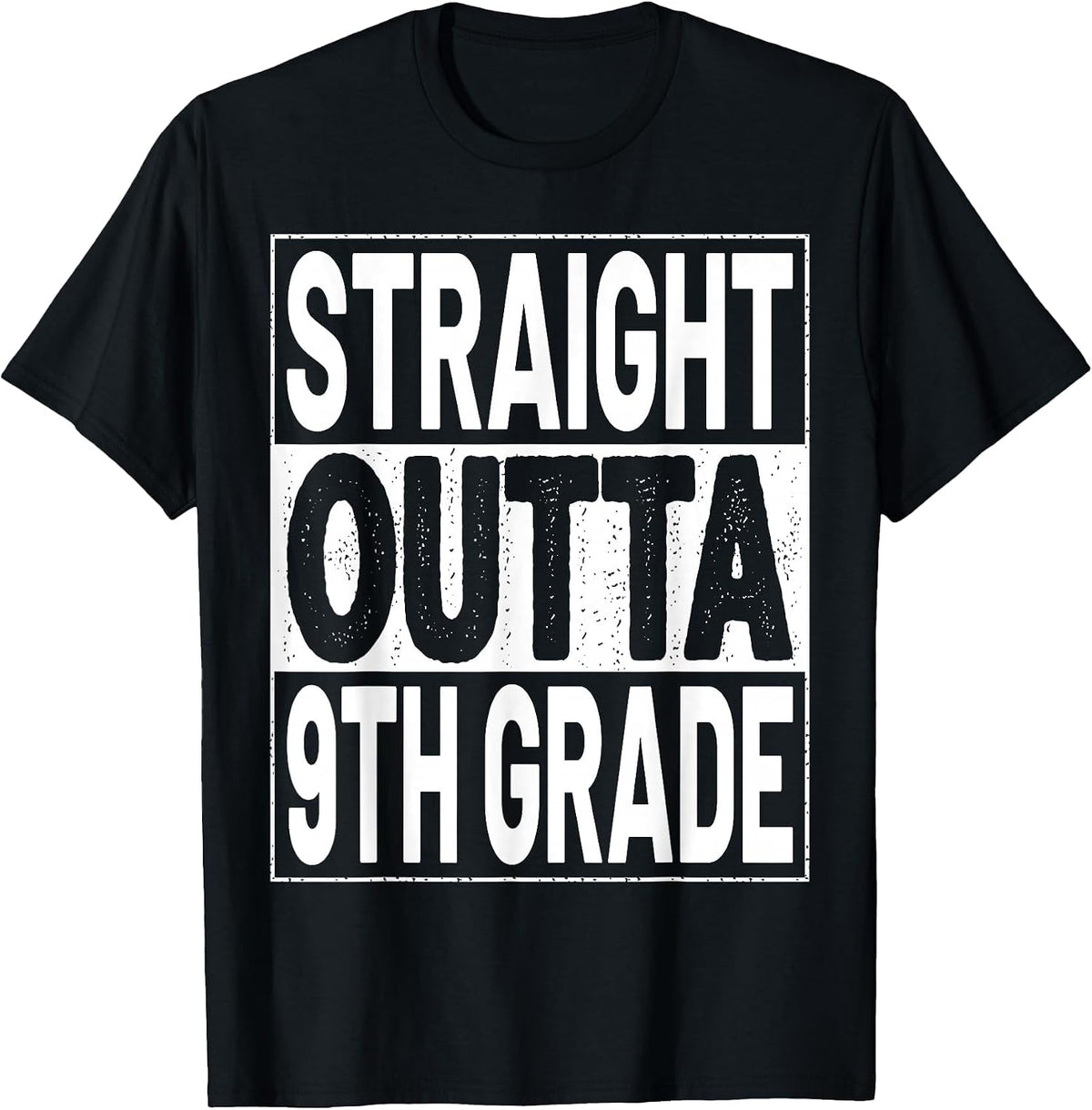 Straight Outta 9th Grade Graduation Ninth Grade Graduate T-Shirt - Black