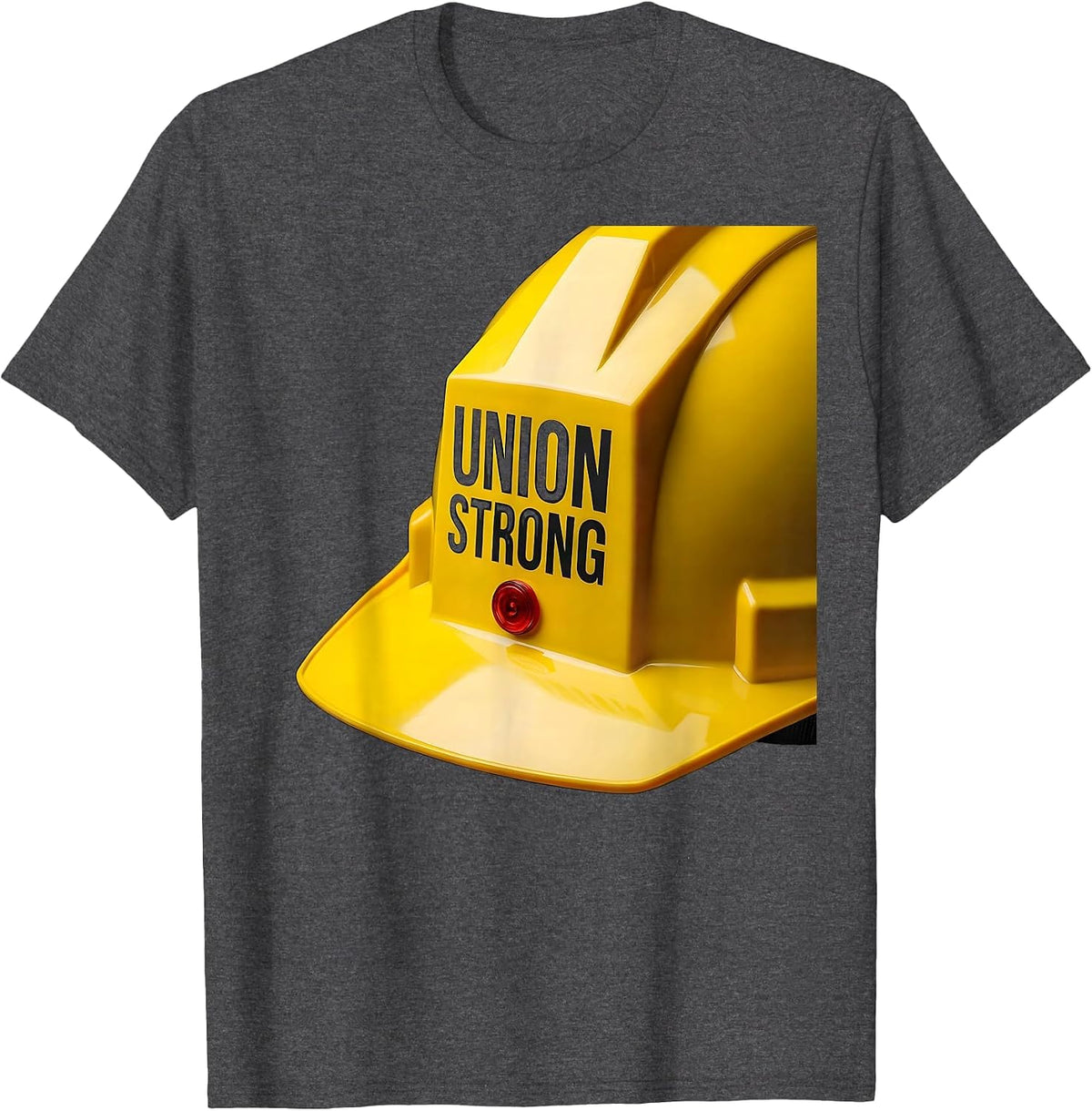 Men's Union Strong Geometric Hard Hat Labor Day Skilled Worker T-Shirt - Dark Heather Grey