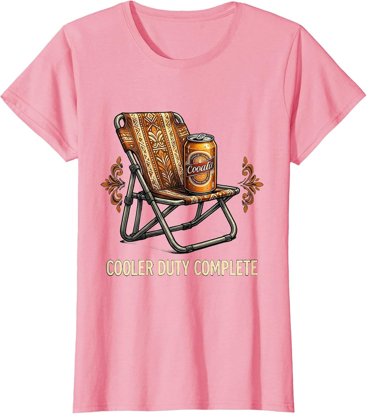 Women's Cooler Duty Complete Funny Beer Lover Labor Day Cookout T-Shirt - Pink