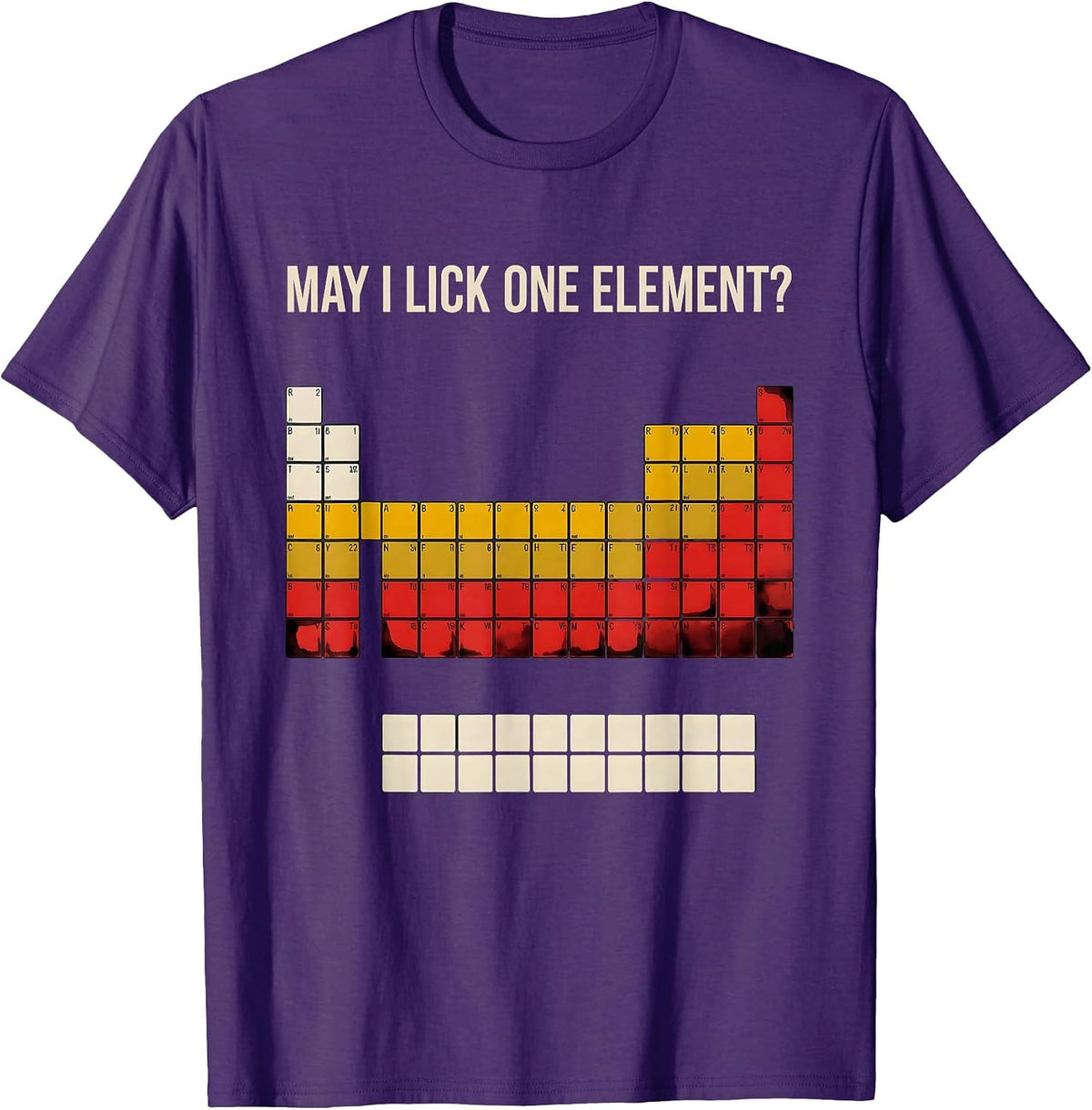 May I Lick One Element Funny Periodic Table Science Teacher T-Shirt - Purple