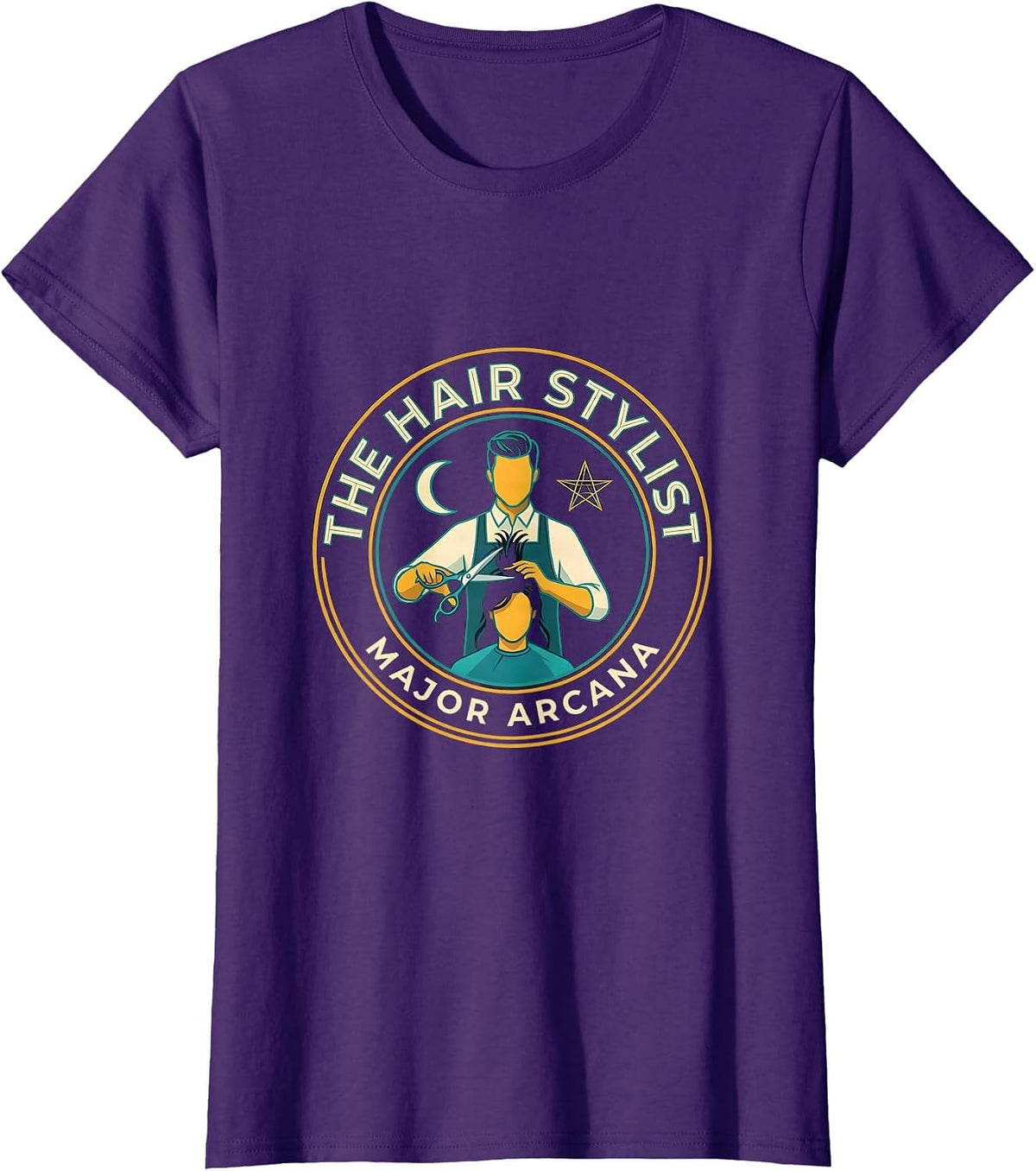 Women's The Hair Stylist, Major Arcana Gothic Tarot Humor Gift T-Shirt - Purple