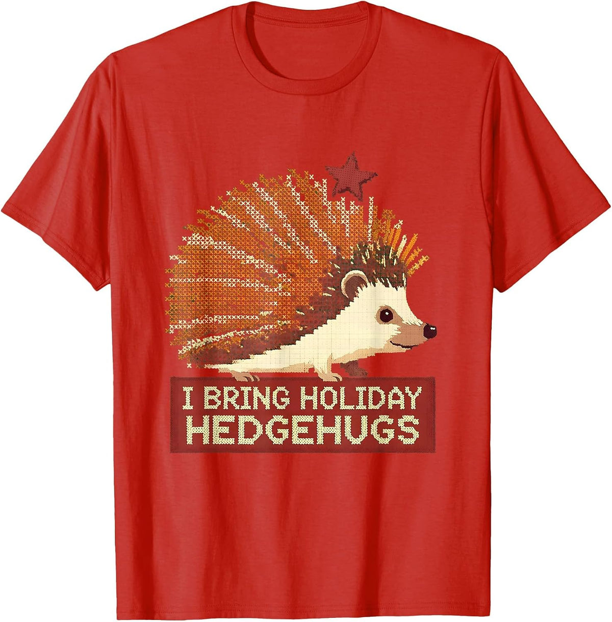 Men's I Bring Holiday Hedgehugs Cute Hedgehog Animal Lover T-Shirt - Red