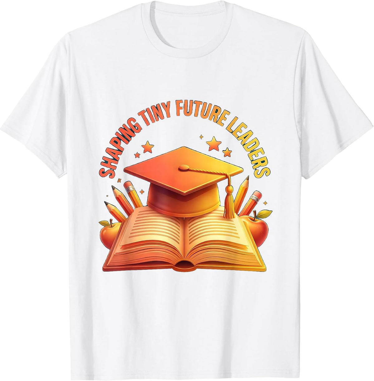 Men's Shaping Tiny Future Leaders 4th Grade Teacher T-Shirt - White
