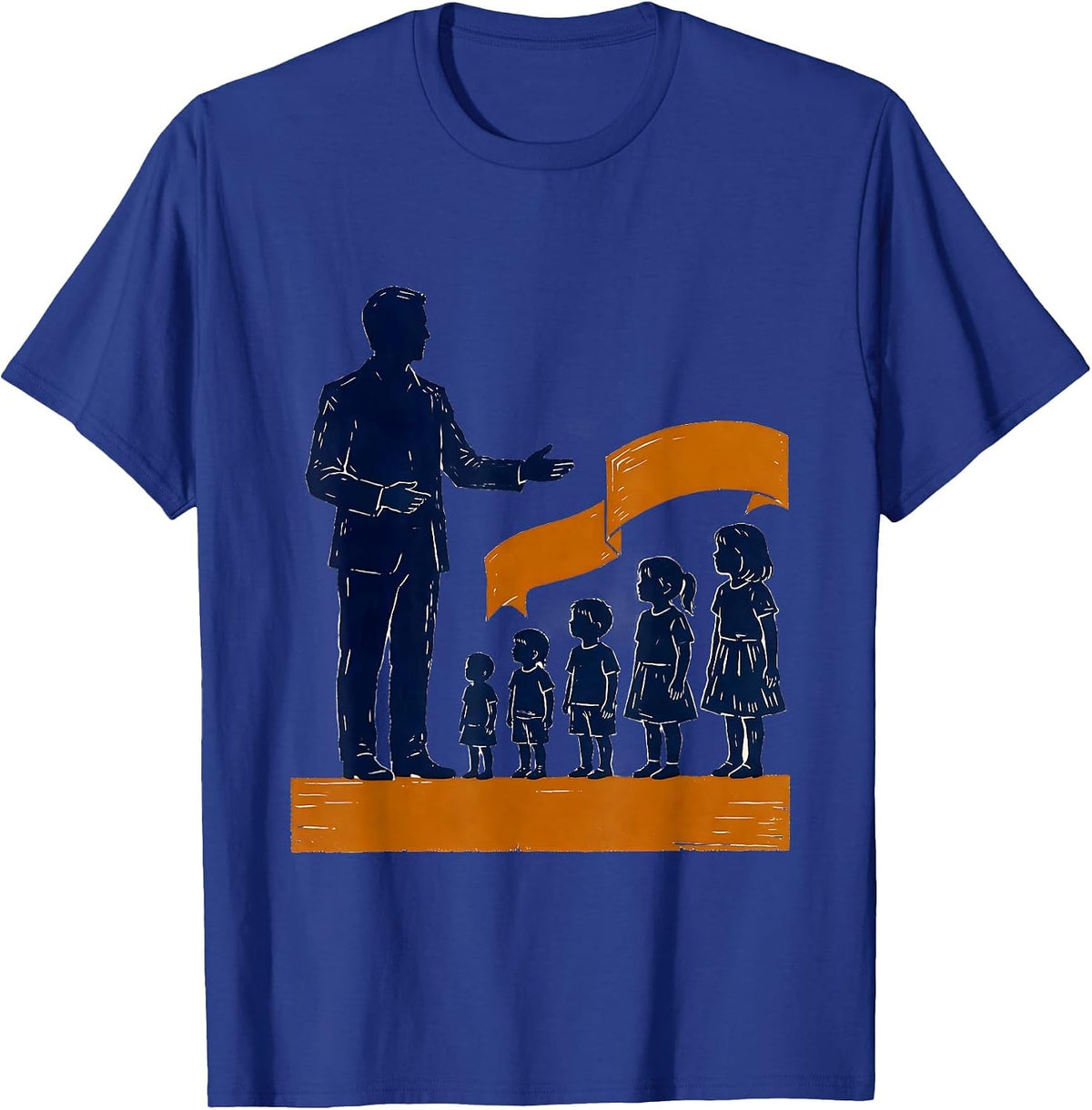 Teacher Silhouette Bilingual Spanish Maestra Pride T-Shirt - Royal Blue