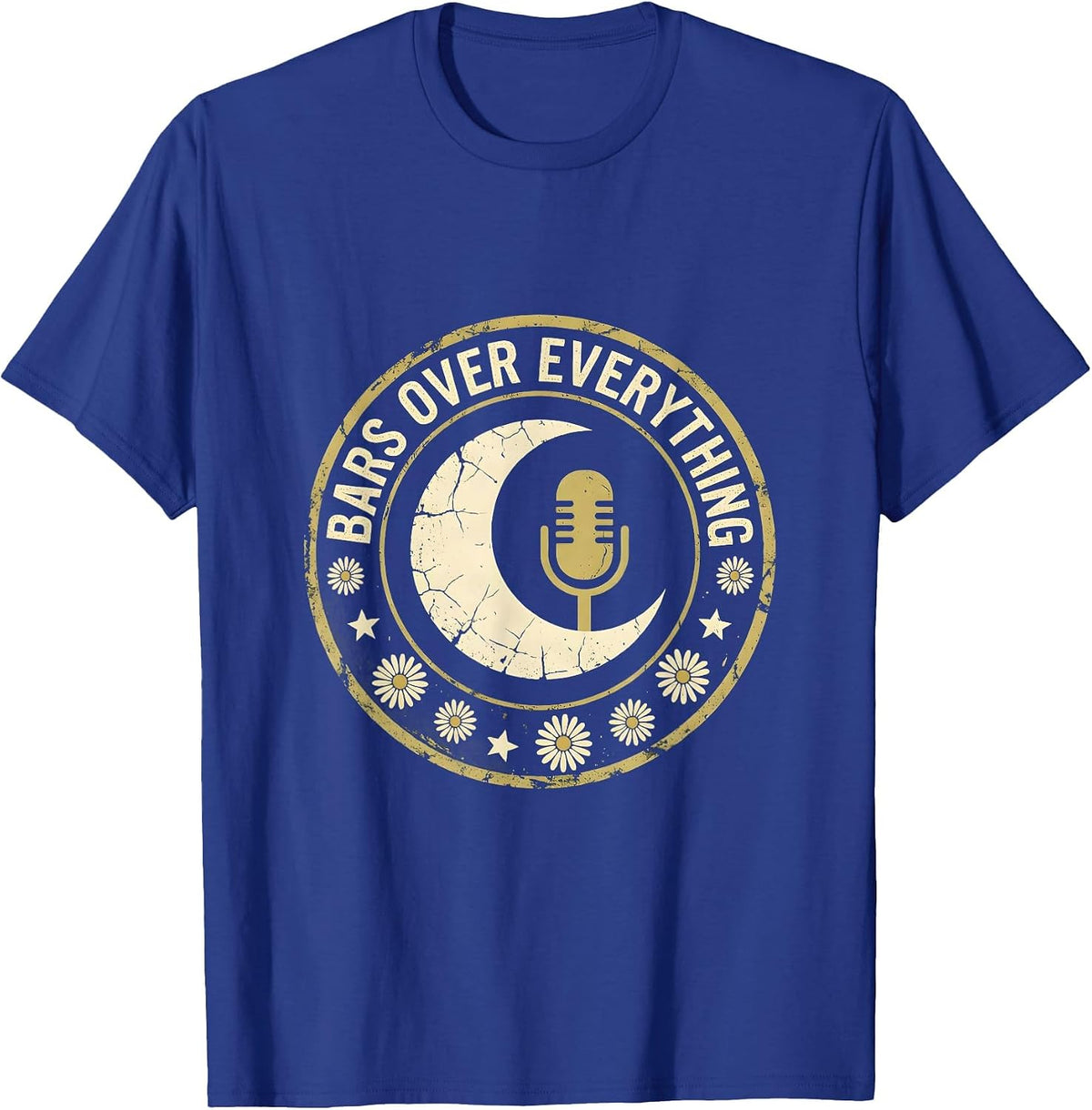 Bars Over Everything Hip Hop Graphic Design T-Shirt - Royal Blue