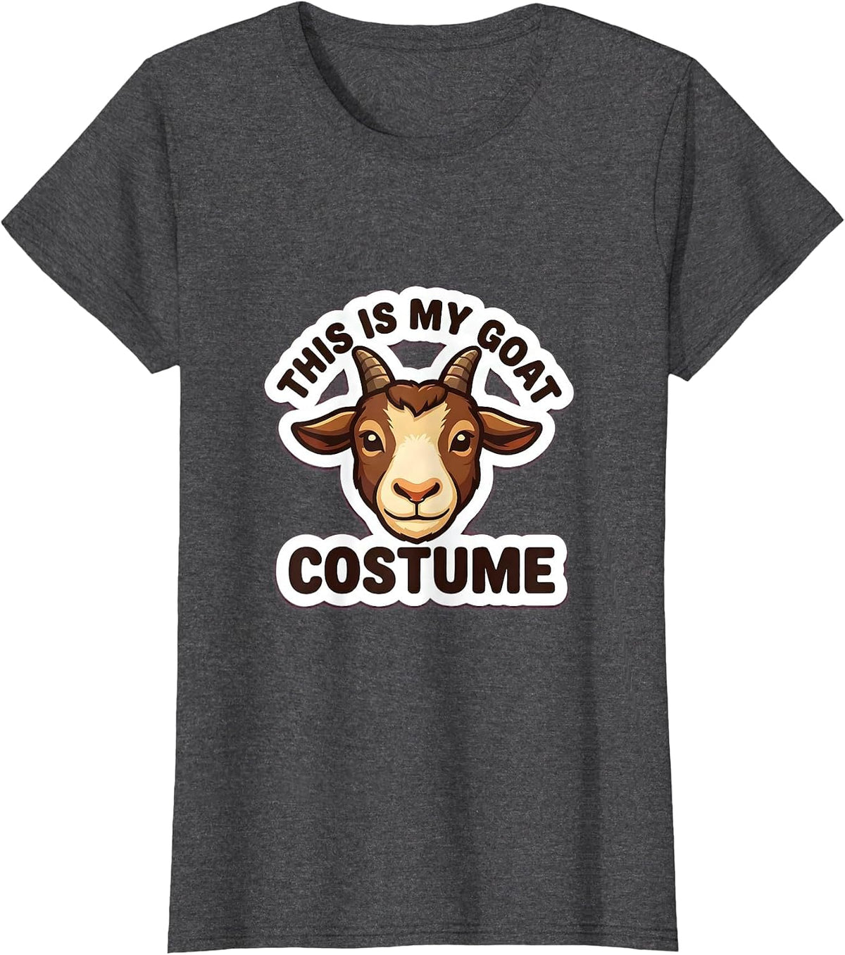 Women's This Is My Goat Costume Cute Kawaii Animal Lover Halloween T-Shirt - Dark Heather Grey
