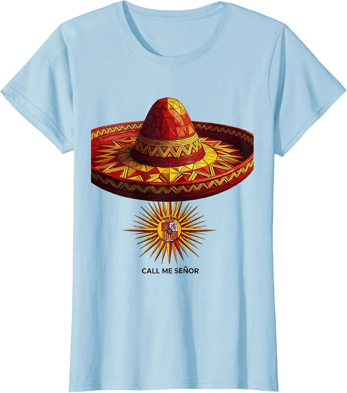 Call Me Senor Spanish Teacher Design T-Shirt - Baby Blue